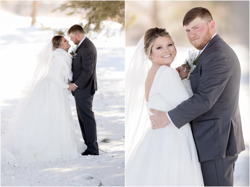Winter wedding in Brookings, South Dakota. SDSU Campus