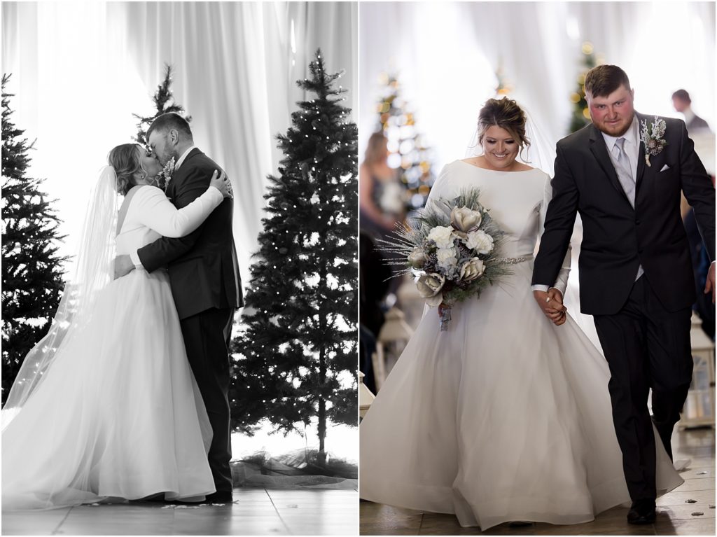 Winter wedding in Brookings, South Dakota. Swiftel Center
