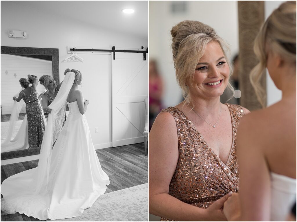 Summer Sioux Falls Wedding | Bride getting ready with her mom