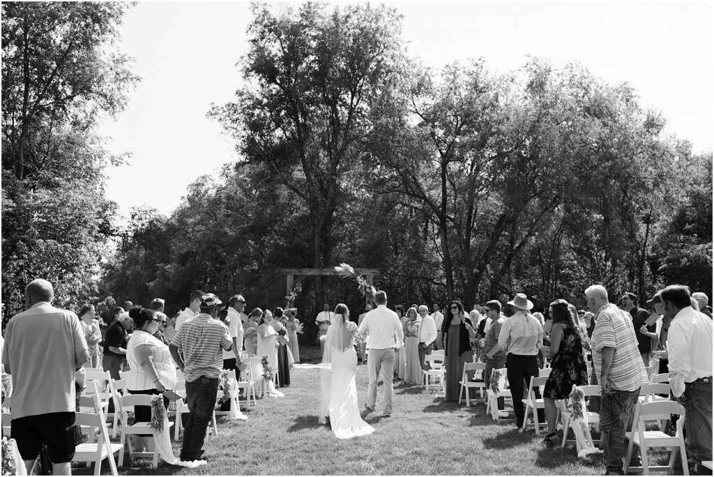 South Dakota Outdoor Wedding - walking down the aisle