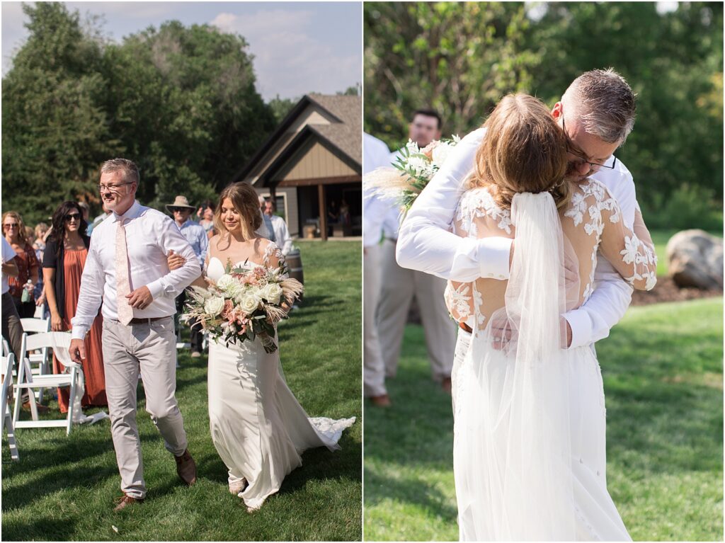 South Dakota Outdoor Wedding - bride and her dad
