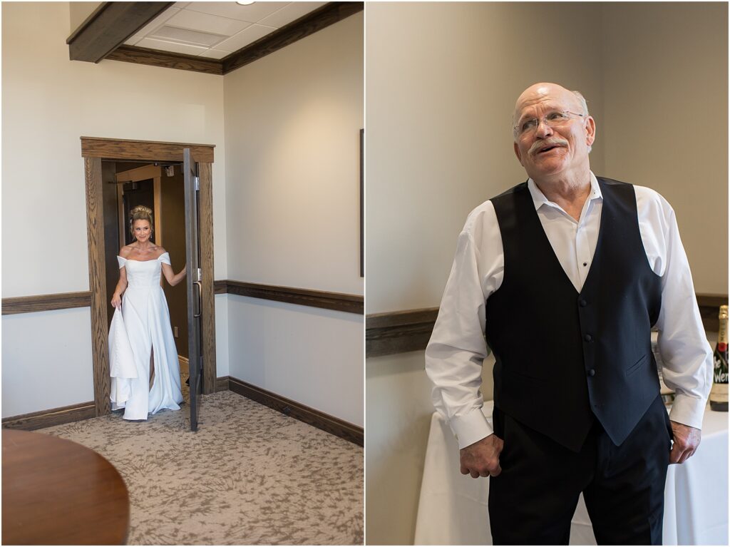 Sioux Falls Country Club Spring wedding - First Look with dad
